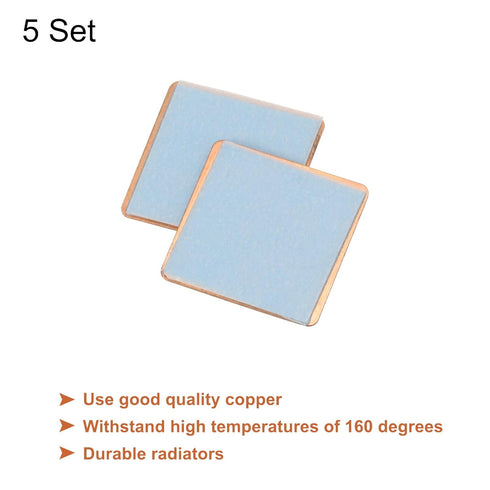 MECCANIXITY Heatsink Copper Sheet Shim, 0.3mm Thickness, 15 x 15mm Pad with Thermal Conductive Adhesive Tape