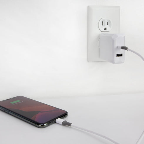 Scosche Ci44WG-SP 4-ft Lightning Charge & Sync Cable, MFI Certified, for All Lightning Devices - White/Gray