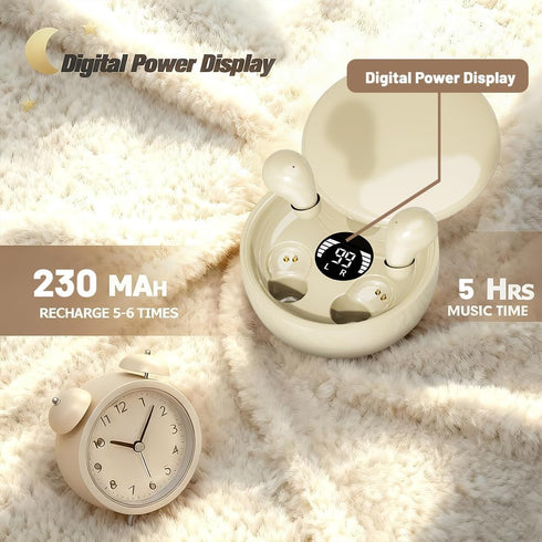 MSHUKCOE 5.4 Mini Invisible Headphones Bluetooth True Wireless Hidden in-Ear Earphones Sport Audio Earbud,Comfortable