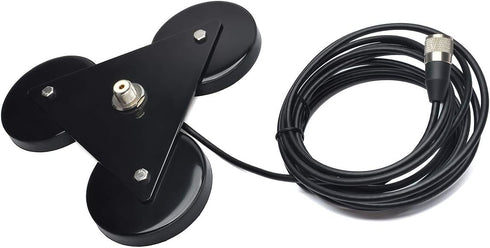 HYS Heavy Duty Mobile Car/Truck SO-239 Triangle Magnet Mount Base with 5M RG58 Coaxial Cable