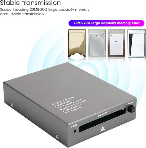 USB 2.0 PCMCIA Card Reader, USB2.0 Interface to PC Card ATA, Supports 20MB-20G, Plug and Play