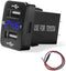 MICTUNING 2.1A Dual USB Charger Power Socket with Digital Voltmeter Blue LED Light for Smartphone iPhone iPad PDA