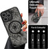 OOK Black Floral Pattern Magnetic Case for iPhone 13 Pro, Compatible with MagSafe, Slim Translucent Matte Protection