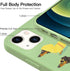 Idocolors Cute Dachshund Dog Phone Case Compatible with iPhone 13 Mini,Green Liquid Silicone Lovely Printted Case,Soft Gel Rubber Full-Body Protective Microfiber Lining Shockproof Cover