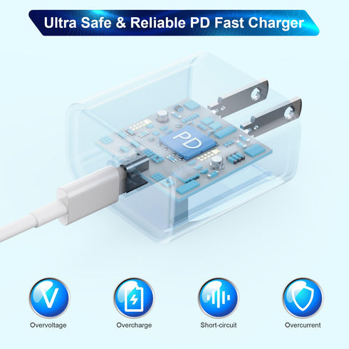 3Pack Extra Long 10FT iPhone Fast Charger, Quick 10Foot USB C to Lightning Cable for iPhone 14/13/12/11
