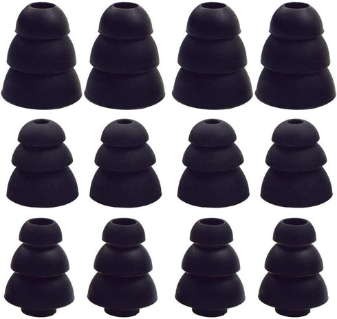 JNSA 3 Flange Noise Cancelling Triple Flange Eartips Eargels Earpads Ear Tips Gels