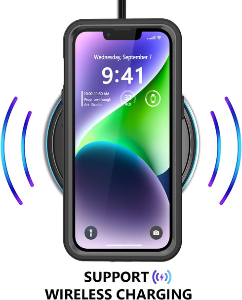 iPhone 14 Waterproof Case with Built-in Screen Protector, Shockproof Dustproof Full Body Protective IP68 Case, 6.1 inch