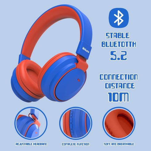 Kids Bluetooth Headphones 5.3, Wireless 60H Play Time, Volume Limited 85/110dB Over Ear Foldable Headset for Travel