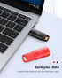 Aiibe 128GB 2 Pack 128GB 2.0 USB Flash Drive - USB Stick Thumb Drive USB Memory Stick with Keychain (Black and Red)