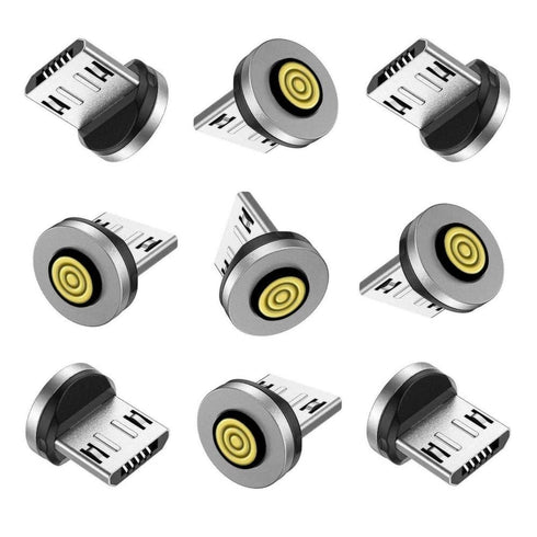 Magnetic Charging Tips 5pin Series, 9pcs Micro USB Tips Without Cords, Compatible with Micro Android Smart Series