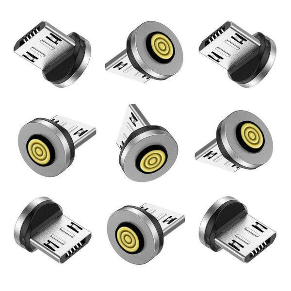 Magnetic Charging Tips 5pin Series, 9pcs Micro USB Tips Without Cords, Compatible with Micro Android Smart Series