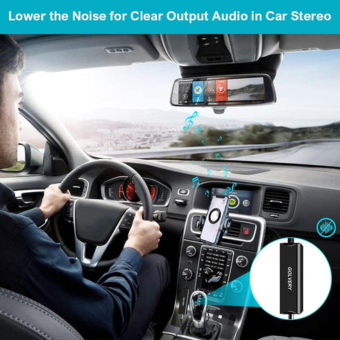 Golvery Ground Loop Noise Isolator, Audio Humming Hissing Buzzing Noise Filter for Car Audio, Home, PC Stereo System