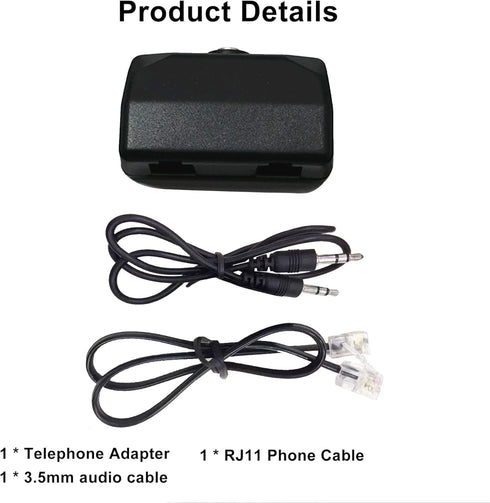 eoqo RJ11 3.5mm 2-Pack Analog Telephone Adapter Splitter for Telephone & Voice Recorder, Dual Ports