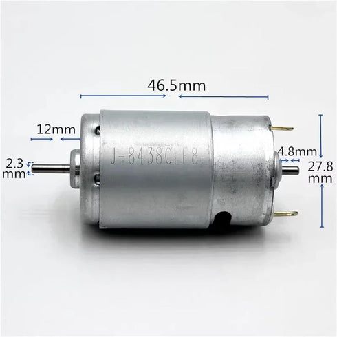 GJWBAKS 1pc RS-395-2656 395 2.3mm 12V 14.4V 18V 24V 13500RPM 28mm Micro Motor Dual Shaft Mini Electric Motor DIY