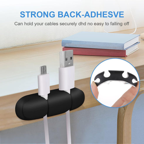 Cable Clips 3PCS Cord Wire Organizer, 4 Hole Silicone Cable Harness for Office and Home Desk.