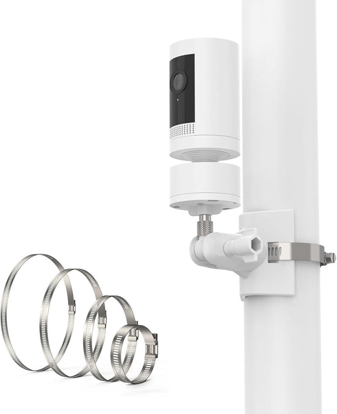 Pole Mount Bracket for Pan Tilt Camera - Multifunctional Winding Installation (1 Pack, White)