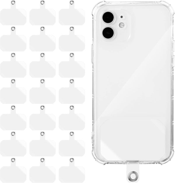 24 Pcs Universal Phone Lanyard Tab, TPU Replacement Patches for Phone Case Lanyard, Non-Adhesive Safety Lanyard (Clear)