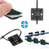 100 Pack Black Plastic Nylon Cable Ties with 60 Self Adhesive Wire Tidy Clips, 25x25mm Mount Base Holders