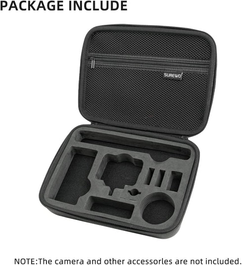 SUREWO Waterproof Carrying Case for DJI Action 4, Travel Portable Bag Compatible with Osmo Action 4/3 Accessories