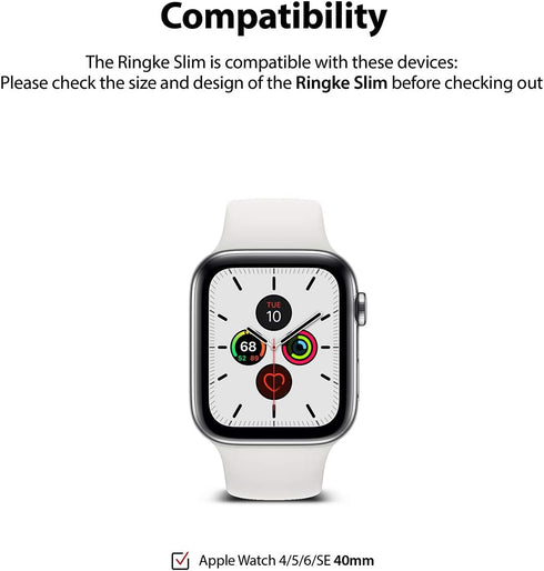 Ringke Slim Anti-Yellowing Material Case for Apple Watch Series 6, 5, 4, SE (2020), SE (2022) 40mm - Clear & Purple