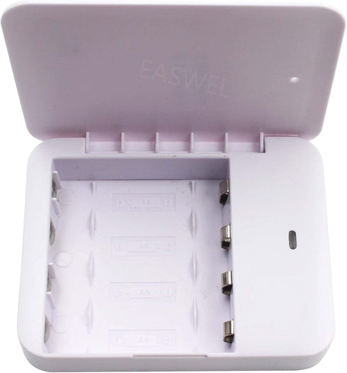 EASWEL Emergency USB Battery Powered Power Bank, Compact Portable 4 AA Batteries