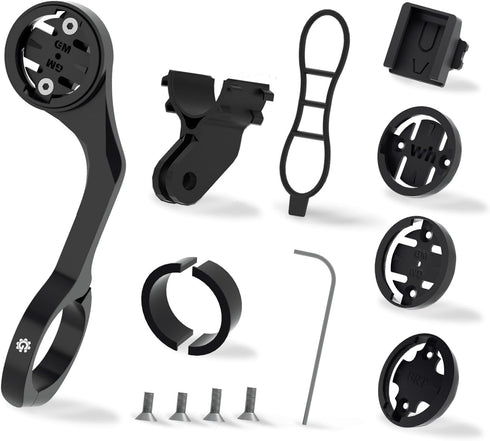Out Front Bike Combo Mount for Garmin Edge Wahoo Elemnt Computer, Extended Cycling Mount for Bryton Cateye GoPro