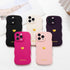Cute Heart Simple Wave Frame Case for iPhone 13 Pro, Aesthetic Design Solid Color TPU Silicone Slim Cover (Rose Red)
