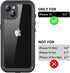 for iPhone 13 Waterproof Case with Built-in Screen Protector, Shockproof Dustproof Full Body Protective IP68 Waterproof Phone Case for iPhone 13 6.1 inch (Black/Clear)