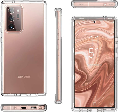 WeLoveCase Galaxy Note 20 Ultra Clear 3-in-1 Full Body Heavy Duty Shockproof TPU Bumper Case, 6.9 inch