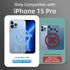 Midnight Green Flower Magnetic Silicone Case for iPhone 15 Pro, Magsafe Compatible, Camera Protection, Soft Microfiber