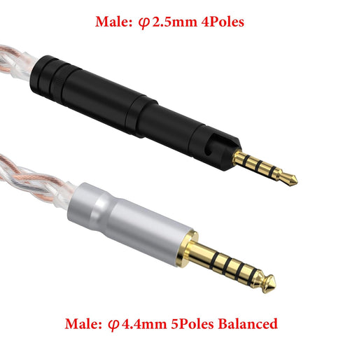 Geekria Apollo Silver-Plated 4.4mm to 2.5mm Audio Cable, Compatible with Sennheiser Headphones