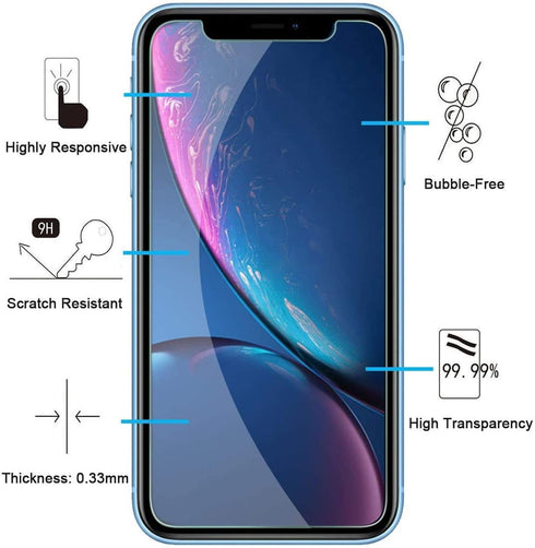 NEW'C [3 Pack Designed for iPhone 11 and iPhone XR (6.1") Screen Protector Tempered Glass, Case Friendly Anti Scratch Bubble Free Ultra Resistant