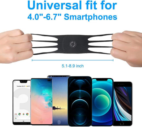 VUP 360 15/14/13/Pro Max/Pro/Mini/12/11/SE 2020/Xs/XR/X/8/7/Plus, 4-6.7 Inch Wristband Phone Holder, Rotatable Forearm