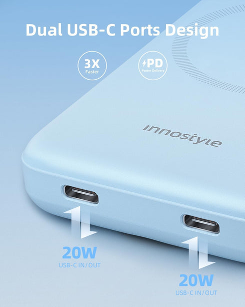 Magnetic Power Bank 4-in-1 Wireless Charger 10000mAh, Slim 20W USB-C Fast Charging Battery Pack for iPhone 15/14/13/12,