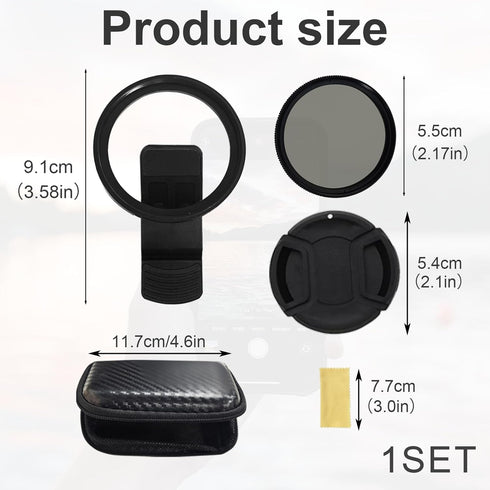 Nouiseuns 52 mm Clip On CPL Phone Camera Lens, Circular Polarizing Filter for Enhanced Mobile Photography, Polarizing