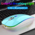 TENMOS Wireless Bluetooth Mouse, LED Slim Dual Mode (Bluetooth 5.1 + USB) 2.4GHz Rechargeable Silent Bluetooth Wireless Mouse with Type C Adapter for Laptop/Macbook/iPad OS 13 and above (Blue)
