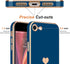 Teageo Cute Love-Heart Luxury Bling Case for iPhone SE 2020, iPhone 7, iPhone 8, Royal Blue