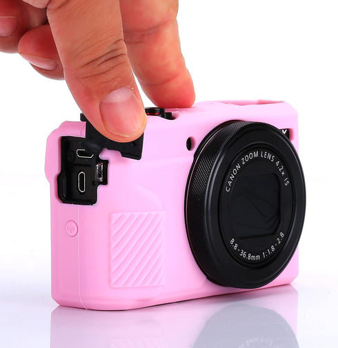Pocoukate Silicone Camera Body Case for Canon G7X/G7X Mark II/Mark III with Optical Screen Protector