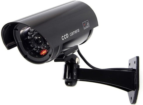 F FINDERS&CO Dummy Security Camera, Fake CCTV Surveillance System with Realistic Red Flashing Lights for Indoor Outdoor