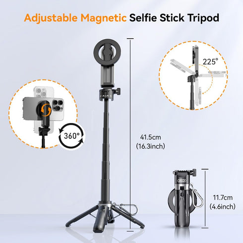 XO Simple is Beauty iPhone,4 1 17/16/15/14/13/12 Magnetic Small Selfie Stick for in Multifunctional Portable Selfie