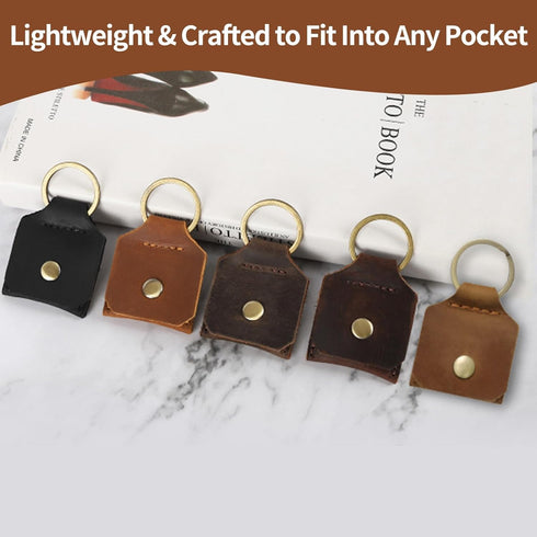 Jack&Chris Genuine Leather SD Card Holder Keychain, Anti-Shock Anti-Dust SD Card Case, Portable Camera Accessories