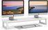 Dual Monitor Stand Riser, 39 Inch Large Wooden Desktop Organizer Shelf for 2 Monitors, Laptop, TV, Office Desk