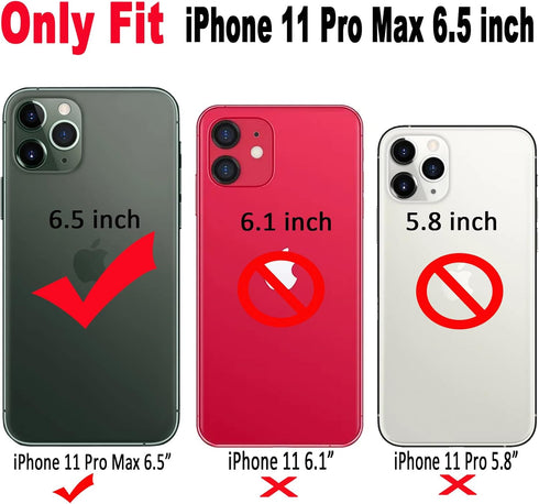 Qokey Flower Design Clear Case for iPhone 11 Pro Max, 6.5 inch, with 360 Degree Rotating Ring Kickstand