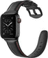 Leather Band for Apple Watch 10 46mm Ultra2 49mm 45mm 44mm 42mm - Vintage Black Strap for iWatch