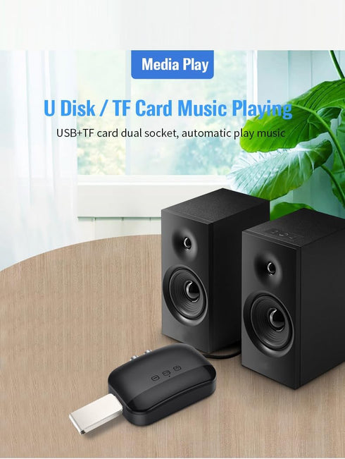 HAOQUOO Bluetooth Receiver Adapter, NFC Connection, 3.5mm/RCA Dual Audio Output, Suitable for Smartphones and Tablets
