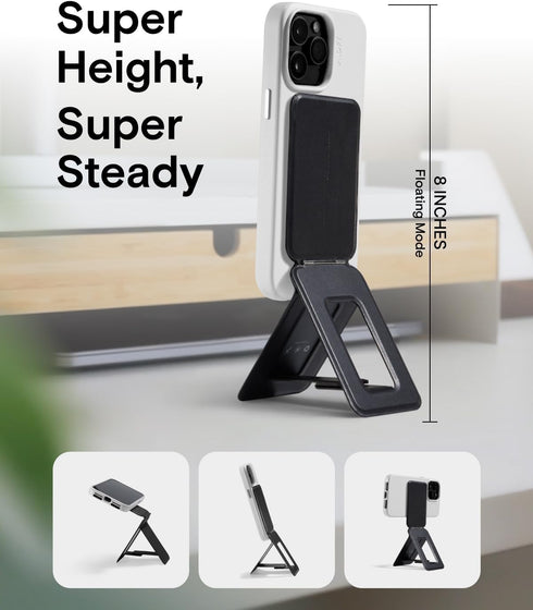 MOFT Phone Stand, Magnetic Tripod Stand, Stain-Resistant MOVAS Leather, Angle Adjustment for iPhone 15/14/13/12