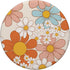 Vintage Retro White Orange Blue Floral Pattern Flower Love PopSockets Standard PopGrip