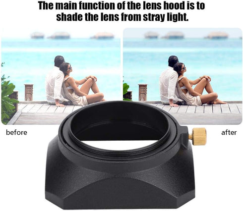 Lens Hood, Camera Lens Shade, 46mm Square DV Lens Hood for Digital Video Camera Lens Filter