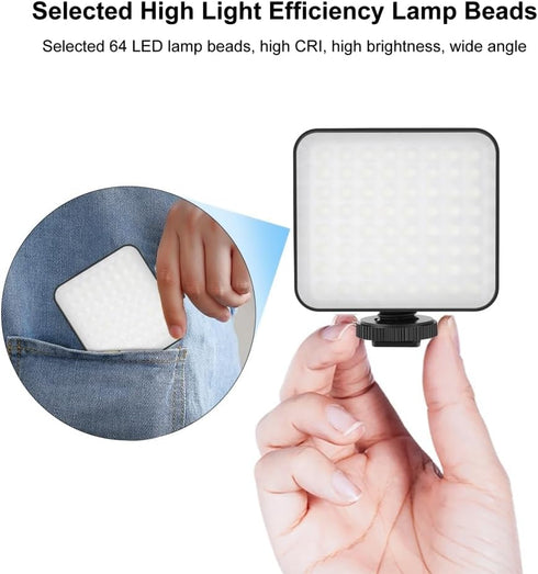 LED Video Light with 3 Cold Shoe, PULUZ Dimmable Video Splicing Fill Light for Canon Nikon Sony DSLR