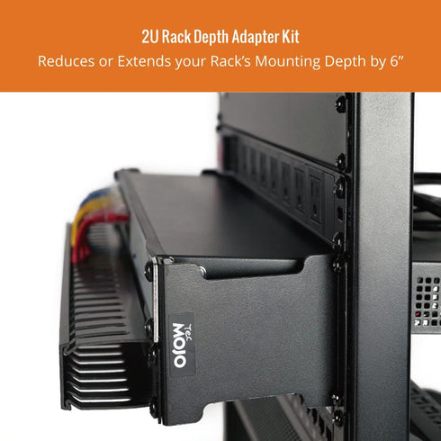 Server Rack Depth Extender - 2U - 6inch / 15.24 cm, TAA Compliant Rack Mount Adapter Kit